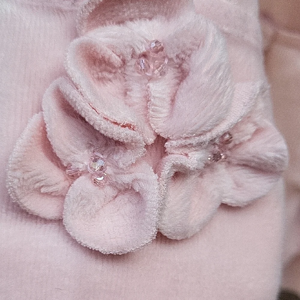 Isobella & Chloe Light Pink Ruffle Pea Coat